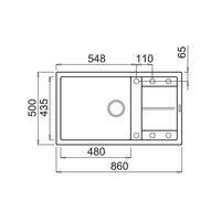 Гранитна Мивка UNICO BB 86.1 SI 86/ 50 см
