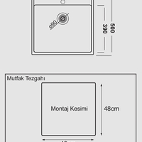 Гранитна Мивка 50/ 50 см