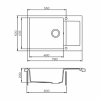 Гранитна Мивка FERETA BB 78.1 SI 78/ 50 см