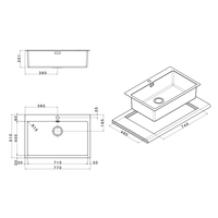 Иноксова Мивка MEGA 770 FI 77/ 51 см