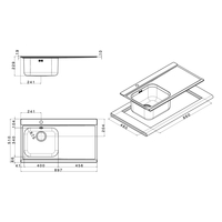 Иноксова Мивка VERSO 90.1 R/L TI 90/ 51 см