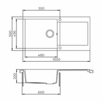 Гранитна Мивка FERETA BB 100.1 SI 100/ 50 см