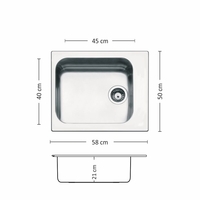 Иноксова Мивка TORINO BB 580 SI 58/ 50 см