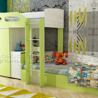 Двуетажно легло с гардероб