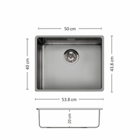 Иноксова Мивка FERRARA PLUS 500 U GF 54/ 44 см