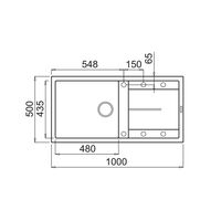 Гранитна Мивка UNICO BB 100.1 SI 100/ 50 см