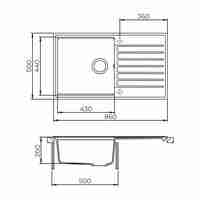 Гранитна Мивка FIORA BB 86.1 SI 86/ 50 см