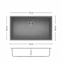Гранитна Мивка BLOOM  760 U 76/ 44 см