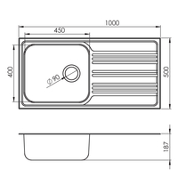 Иноксова Мивка BOWL BB 100.1 SI 100/ 50 см