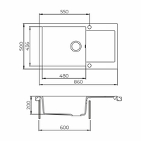 Гранитна Мивка FERETA BB 86.1 SI 86/ 50 см