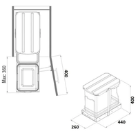 Кош за вграждане за врата 40 см H40 см STARAX