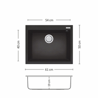 Гранитна Мивка BLOOM PLUS 610 SI 61/ 50 см