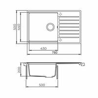 Гранитна Мивка FIORA BB 78.1 SI 78/ 50 см