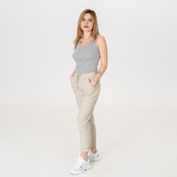 Памучен панталон - 216  Кремав