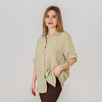 Ленена риза - 165 Зелена