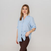 Ленена риза - 165 Синя