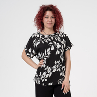 Блуза Големи Размери - 61017 Черна