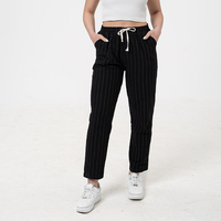 Памучен панталон - 26403 Черен