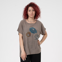 Блуза Големи Размери - 61018 Тъмно бежова