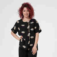 Блуза Големи Размери - 61021 Черна
