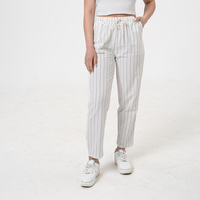 Памучен панталон - 26403 Бял