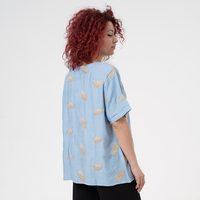 Блуза Големи Размери - 61021 Синя