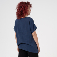 Блуза Големи Размери - 61018 Синя