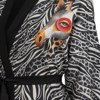 Zebra Muse - Satin Kimono