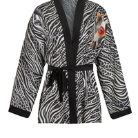 Zebra Muse - Satin Kimono