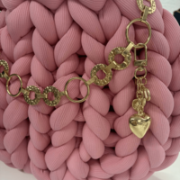 РЪЧНО ПЛЕТЕНА ЧАНТА - AURA LUX-Sugar Pink