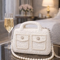 ЧАНТА Lady Bouclé Pearl Noir & Blanc 02