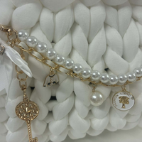 РЪЧНО ПЛЕТЕНА ЧАНТА - AURA LUX -Pearl