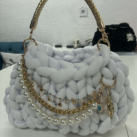 РЪЧНО ПЛЕТЕНА ЧАНТА - AURA LUX-WHITE