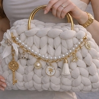 РЪЧНО ПЛЕТЕНА ЧАНТА - AURA LUX -Pearl