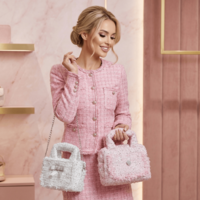 ЧАНТА Lady Bouclé Blush & Blanc