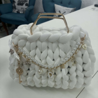 РЪЧНО ПЛЕТЕНА ЧАНТА - AURA LUX -Pearl