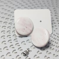 Розови кръгли обеци с винт