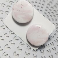 Розови кръгли обеци с винт