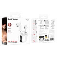 Слушалки Borofone, Bluetooth TWS Earphones FQ3 Soulmate, ANC+ENC шумопотискане, Бели