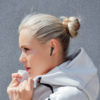 Слушалки Borofone, Bluetooth earphones TWS BW29, Charm+черен силиконов кейс, Черни