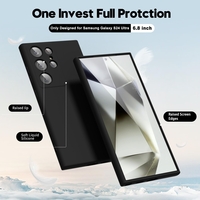 Кейс Silicone Lite за Samsung Galaxy S25 Ultra, Защита около камерата, Черен
