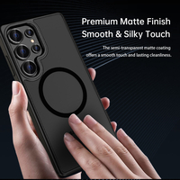 Кейс Magsafe Magnetic Crystal за Samsung Galaxy S25 Ultra-Rock, Черен
