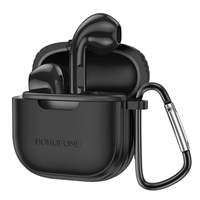 Слушалки Borofone, Bluetooth earphones TWS BW29, Charm+черен силиконов кейс, Черни