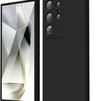 Кейс Silicone Lite за Samsung Galaxy S25 Ultra, Защита около камерата, Черен