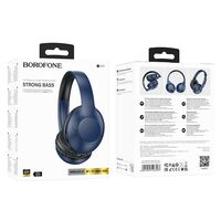 Слушалки Borofone, Headphones Bluetooth BO23, Strong Bass, Сини