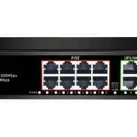 PoE Gigabit Суич 10/100/1000, 8 ports + 2 Uplink x 1000Mbit, 20Gbps IEEE802.3af/at, 120W, 250m