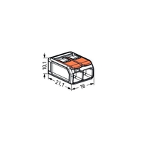 Бърза връзка Compact, за всички видове проводници от 0,5 до 6 mm² - 2-ка - Wago Compact 221-612