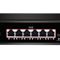 PoE Суич 10/100, 6 ports + 2 Uplink x 100Mbit, 1.6Gbps IEEE802.3af/at, 78W, 250m