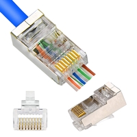 Pass-through конектор RJ45 Cat5 екраниран