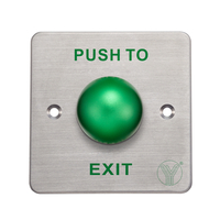 Бутон за изход NO/NC/COM метален 86x86 - YLI PBK-818B